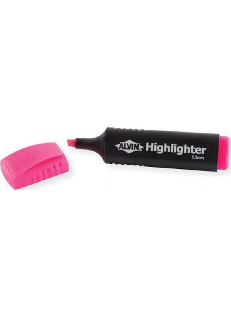 Alvin Alvin HL4P Pink Highlighter 53mm Chisel Tip For School and Office Use  - Image 2