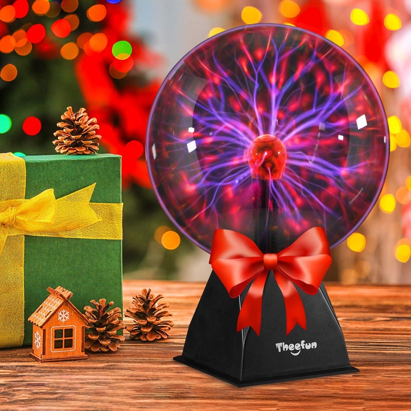 Theefun Plasma Ball: 8 Inch Plasma Globe Touch & Sound Sensitive Plasma Ball Lamp Electric Ball Lightning Novelty Light for Parties, Home, Prop, Decoration, Christmas Gifts - Image 2