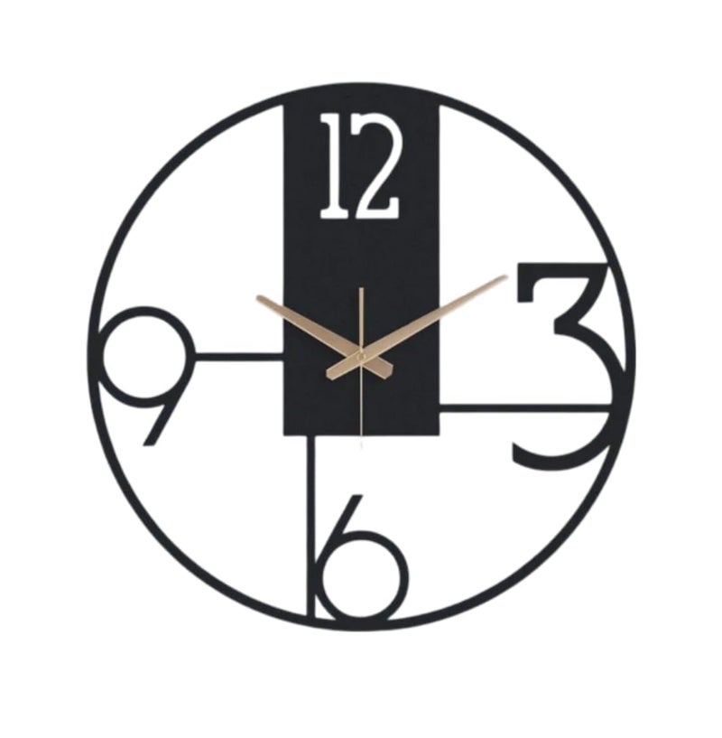 Reyox Material Metal Wall Clock Big Size Wall Clock Modern Clocks for Living Room Stylish Wall Clocks for Home Antique Big Size Modern Wall Watch for Home DecorBlack40 cm DA139
