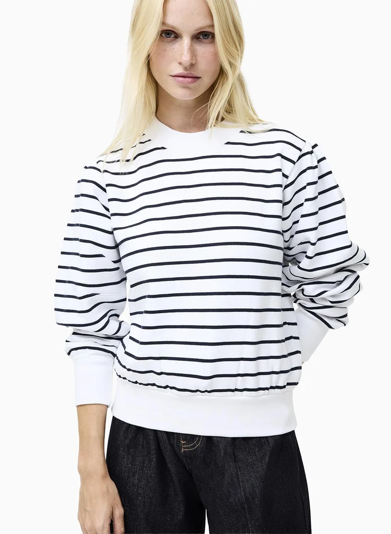 French Connection Sunday Sweat Striped Sweatshirt