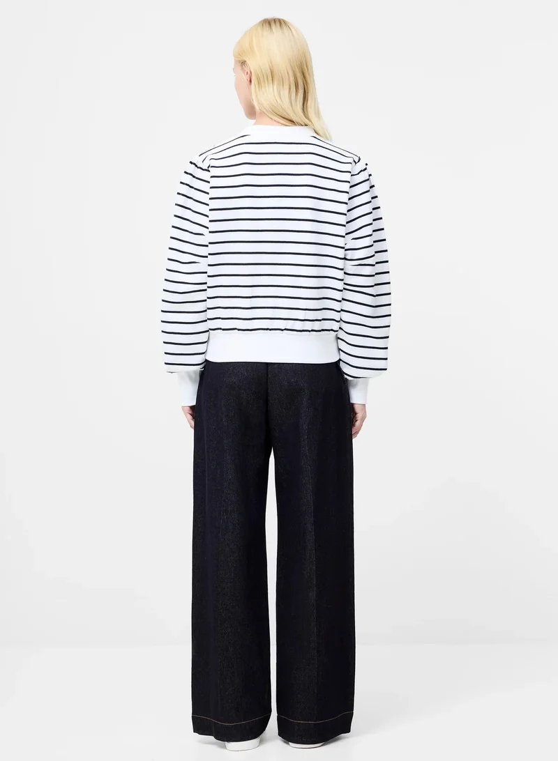 French Connection white Sunday Sweat Striped Sweatshirt for Women | Best Price UAE