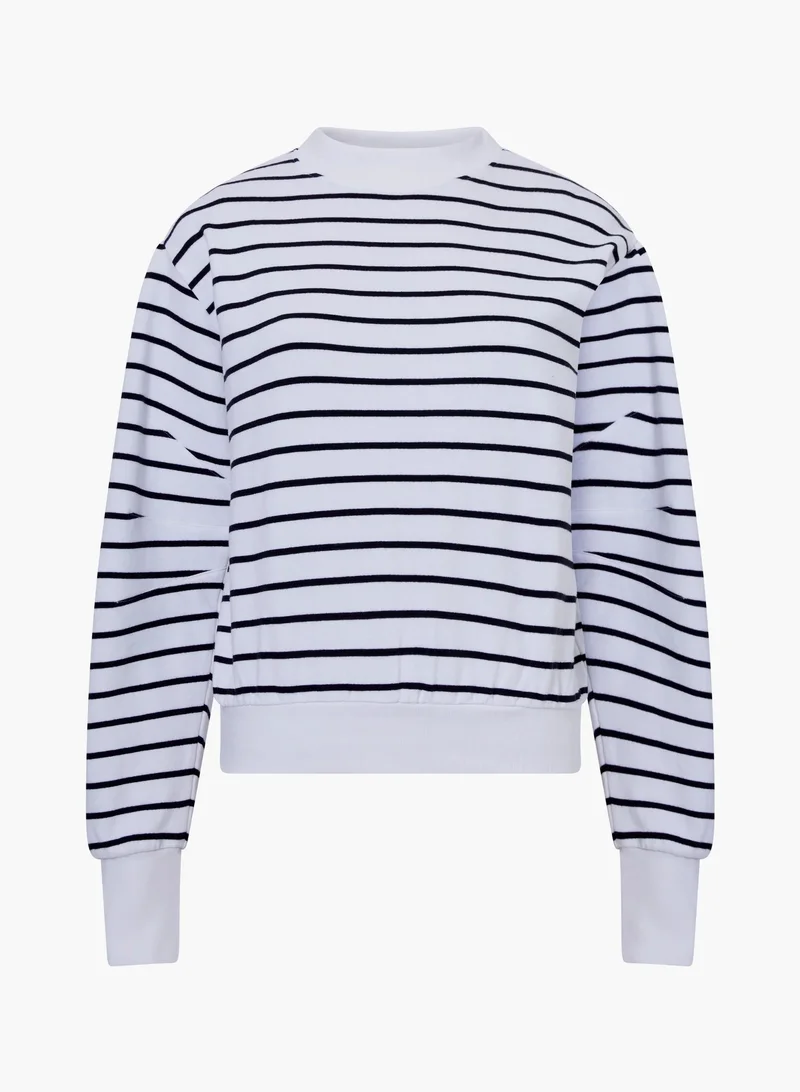 French Connection white Sunday Sweat Striped Sweatshirt for Women | Best Price UAE