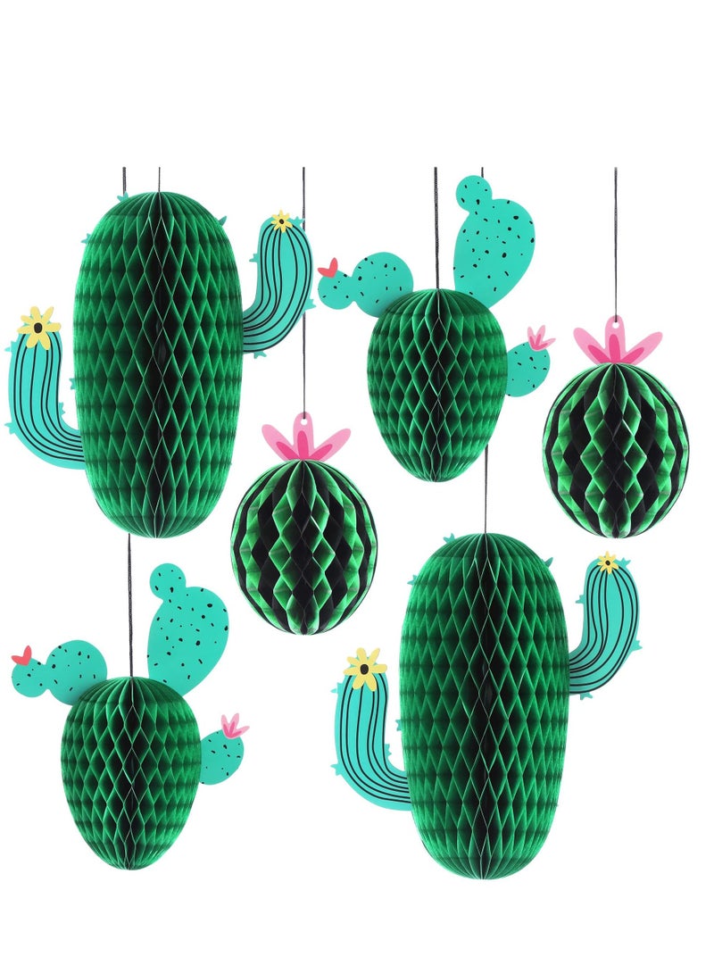 6 Pieces Cactus Centerpieces for Tables, Cactus Party Decorations, Cactus Honeycomb Centerpieces Cactus Birthday Party Decorations Mexican Fiesta Party Decorations, Baby Shower Décor (10 Inch) - Image 1