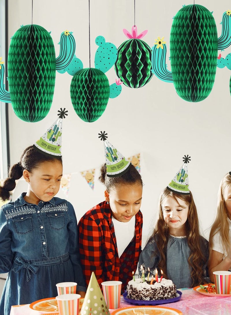 6 Pieces Cactus Centerpieces for Tables, Cactus Party Decorations, Cactus Honeycomb Centerpieces Cactus Birthday Party Decorations Mexican Fiesta Party Decorations, Baby Shower Décor (10 Inch) - Image 2