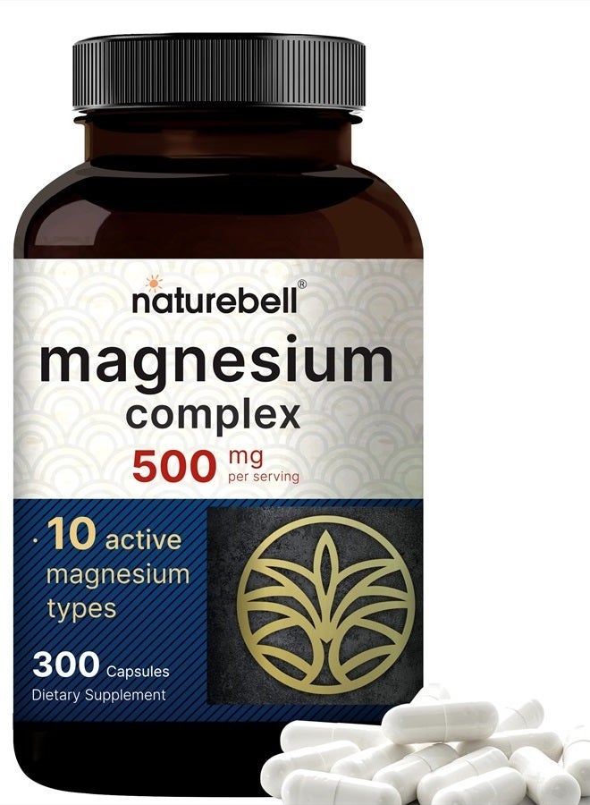 NatureBell Magnesium Complex Supplement 500mg, 300 Capsules - Image 1