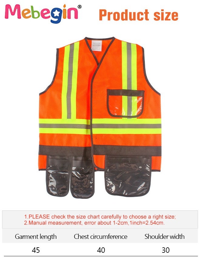 MEBEGIN Construction Worker Costume Set, Pretend Builder Career Outfit with Helmet and Tools, Great Preschool Career Costume for Role-playing Activities and Themed Parties, Suitable for Kids 100-140cm Tall  - Image 2