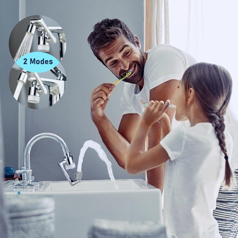 ATQ Water Filter for Sink Faucet Extender Aerator, Reduce Chlorine 1080Â° Rotating 2 Modes Spray Attachment for kitchen/Bathroom/Toddlers, 9pcs Filter (Aerator1080) - Image 3
