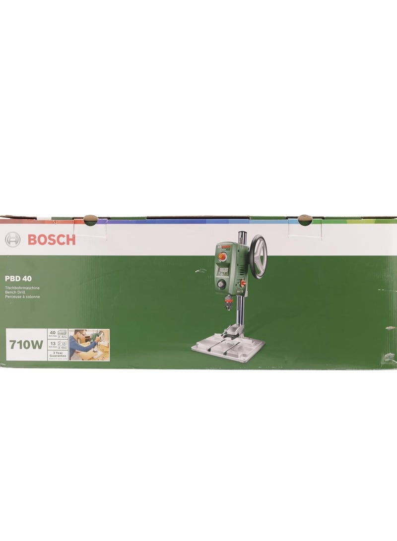 Bosch Home and Garden PBD 40 Bench Drill (710W, Max Drilling Diameter in Steel/Wood: 13mm/40mm, 90mm Drilling Stroke, Multi-color, Packaged in Cardboard) - Image 4