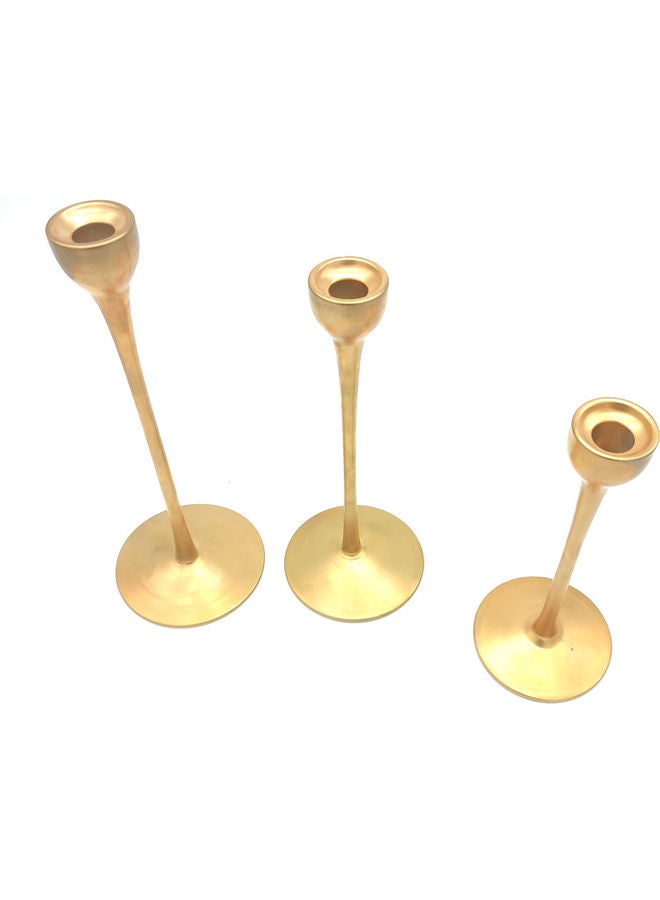 Loquat 3-Piece Candle Holder Set Gold 33x30x25cm  - Image 2
