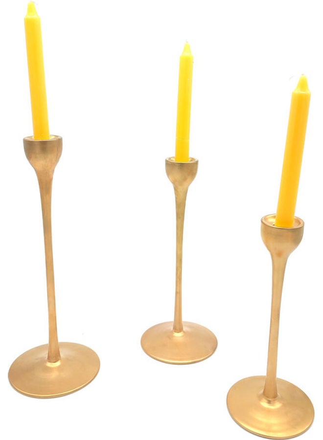 Loquat 3-Piece Candle Holder Set Gold 33x30x25cm  - Image 3