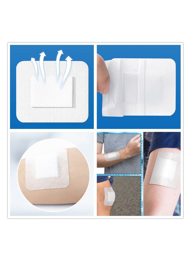 Generic 20 Packs Bordered Gauze-Island Dressing Wound Bandage Sterile Adhesive Gauze Pads Patches Post Shower Breathable Borders Individually Packed Pouches Tapes  - Image 2