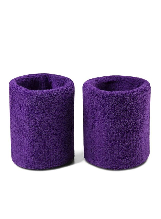 MIAIULIA Sweatbands (Headband/Wristband Set) for Working Out,80's Costume Party (Purple, OneSize) - Image 5