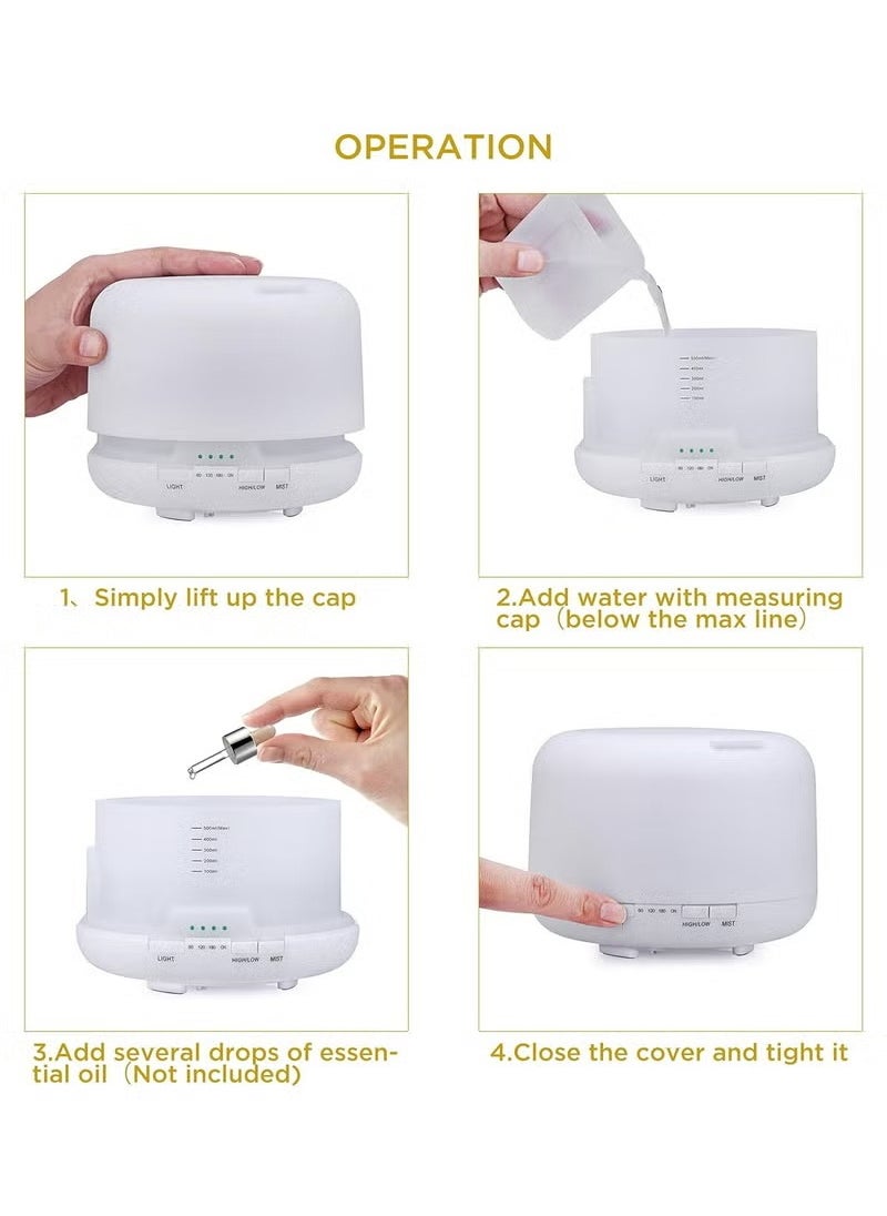 Arabest - Ultrasonic Air Humidifier, Essential Oil Diffuser with 7-Colour LED Lights, Aromatherapy Diffusers for Home and Office - Image 1