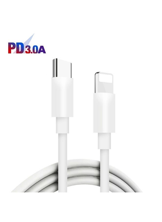 بيوينتي P21 PD 20W USB-C / Type-C + QC3.0 18W USB Fast Car Charger with USB-C / Type-C to 8 Pin Data Cable Set(White) - Image 3
