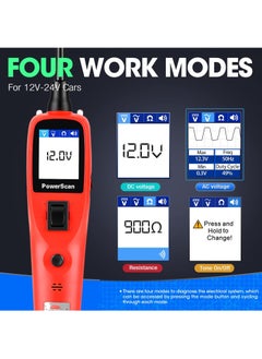KASTWAVE Automotive Circuit Tester, Power Circuit Probe Kit, Digital Multimeter/Relay & Diode Resistance Tool, for Frequency/Duty Cycle/Voltage Test, Activating Component, w/ 20ft Cable  - Image 3