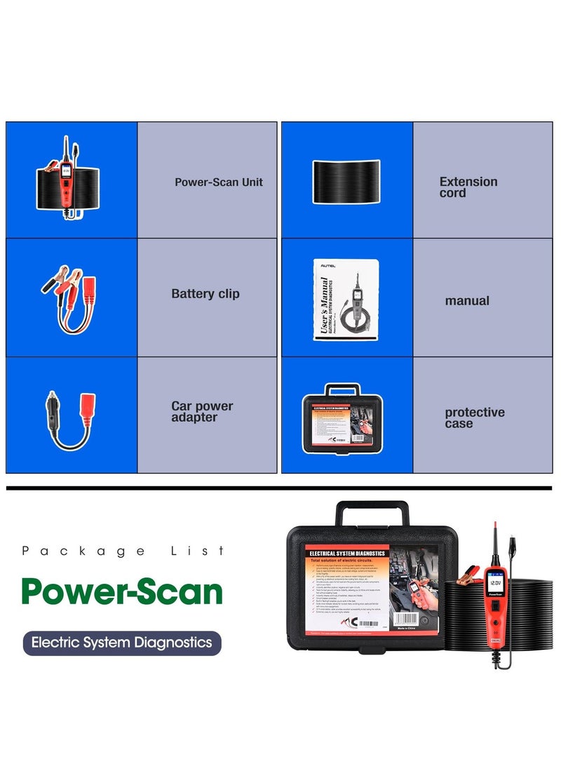 KASTWAVE - Automotive Circuit Tester, Power Circuit Probe Kit, Digital Multimeter/Relay & Diode Resistance Tool, for Frequency/Duty Cycle/Voltage Test, Activating Component, w/ 20ft Cable - Image 1