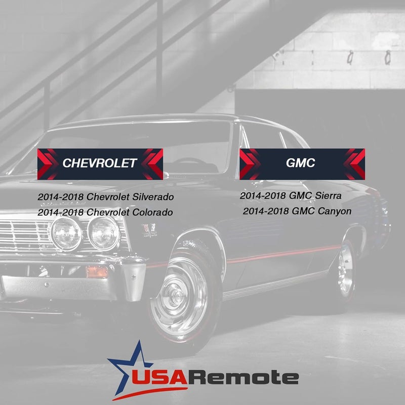 USARemote Key Fob Keyless Entry Remote Start fits Chevy Silverado Colorado/GMC Sierra Canyon 2014 2015 2016 2017 (M3N-32337100 Chrome) - Image 4