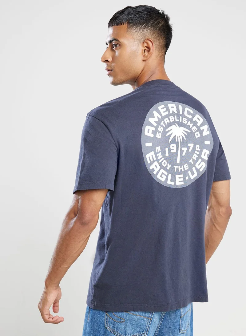 امريكان ايجل Logo Detail Crew Neck T-Shirt