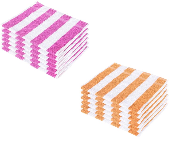 Cotton Colors Cotton Colors Cotton 300 GSM Hand Towel Set (Pack of 12, Striped)_D55  - Image 1