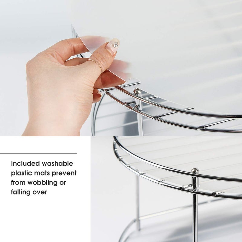 J JACKCUBE DESIGN 2 Tier Lazy Susan Turntable Cabinet Organizer - Rotating Spice Rack Storage Container - Medicine Storage Holder for Cabinets, Pantry, Fridge, Countertops - MK533A - Image 4