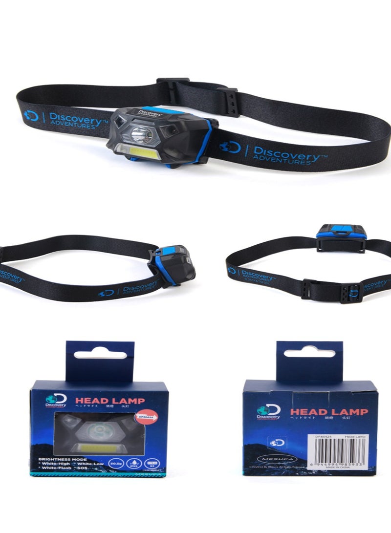 ديسكفري مصباح أمامي للتخييم، والمشي لمسافات طويلة، وصيد الأسماك، والعمل، مصباح أمامي مع مستشعر ضوء ذكي، حزام مريح وقابل للتعديل، ضوء قوي ساطع، مصباح أمامي مقاوم للماء ومتين للاستخدام الخارجي والداخلي - Image 4