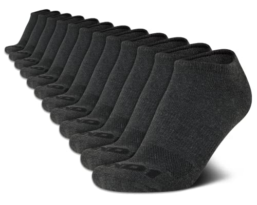 AND1 Mens Low Cut Socks - 12 Pack Performance Stretch Athletic Compression Sock for Men - Sports No Show Socks (6-12.5), Size 6-12.5, Charcoal Grey - Image 1