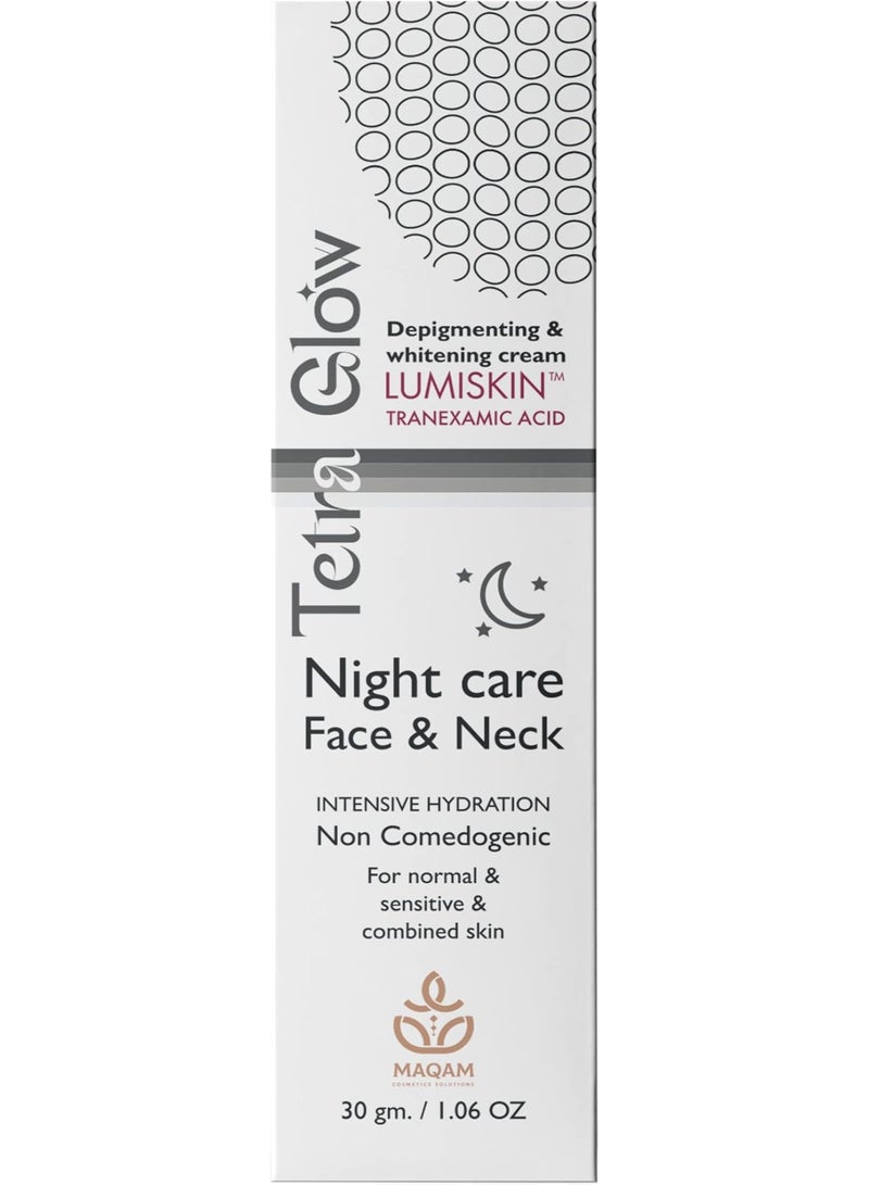 Tetra Glow Lumiskin Anti-Pigmentation & Whitening Night Face Cream for Normal, Combination & Sensitive Skin - non comedogenic