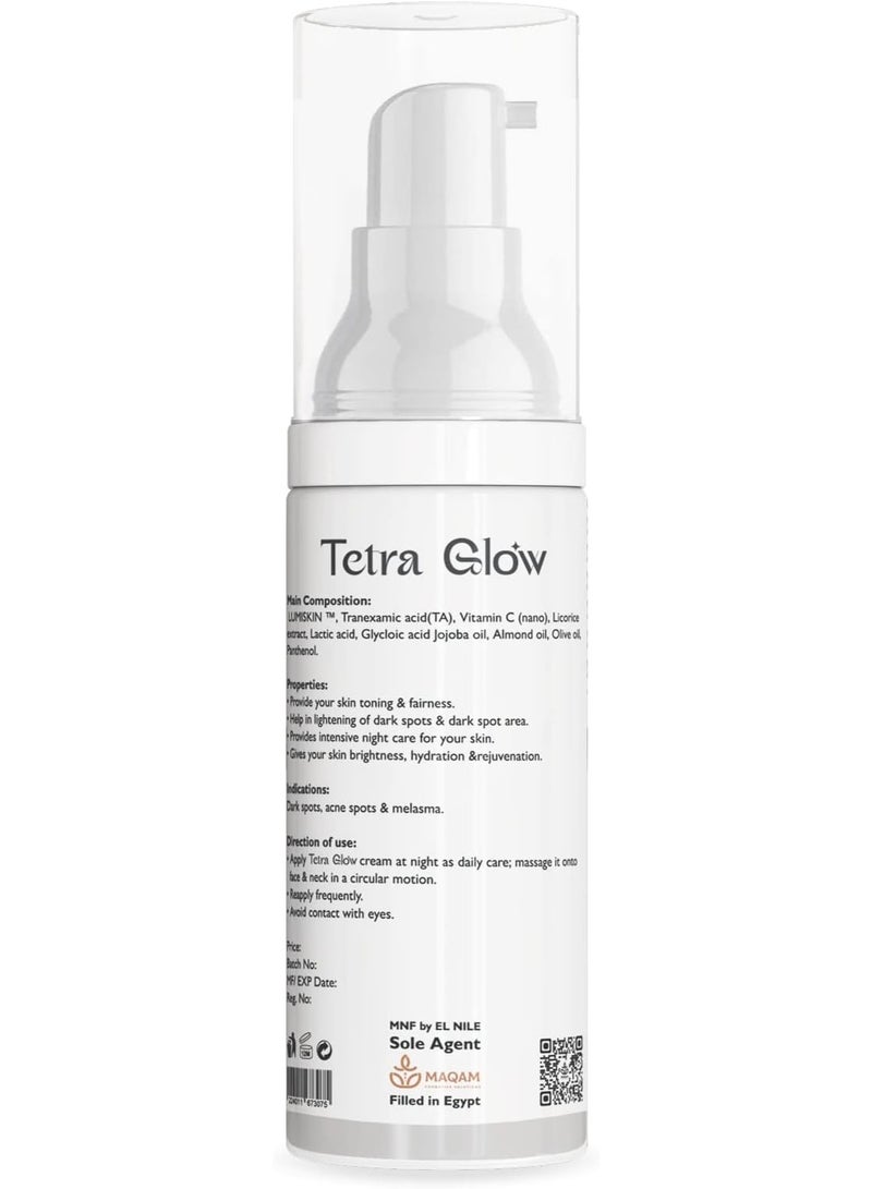 Tetra Glow Lumiskin Anti-Pigmentation & Whitening Night Face Cream for Normal, Combination & Sensitive Skin - non comedogenic
