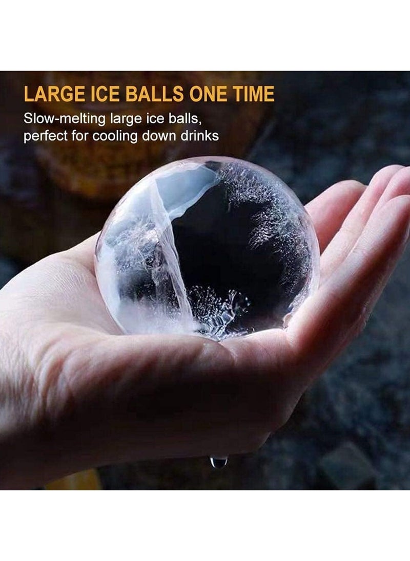 Generic - 2.5-Inch Large Ice Ball Trays, Flexible Silicone Sphere Molds with Lids & Funnel, BPA-Free, Reusable Ice Cube Maker for Drinks - Image 1