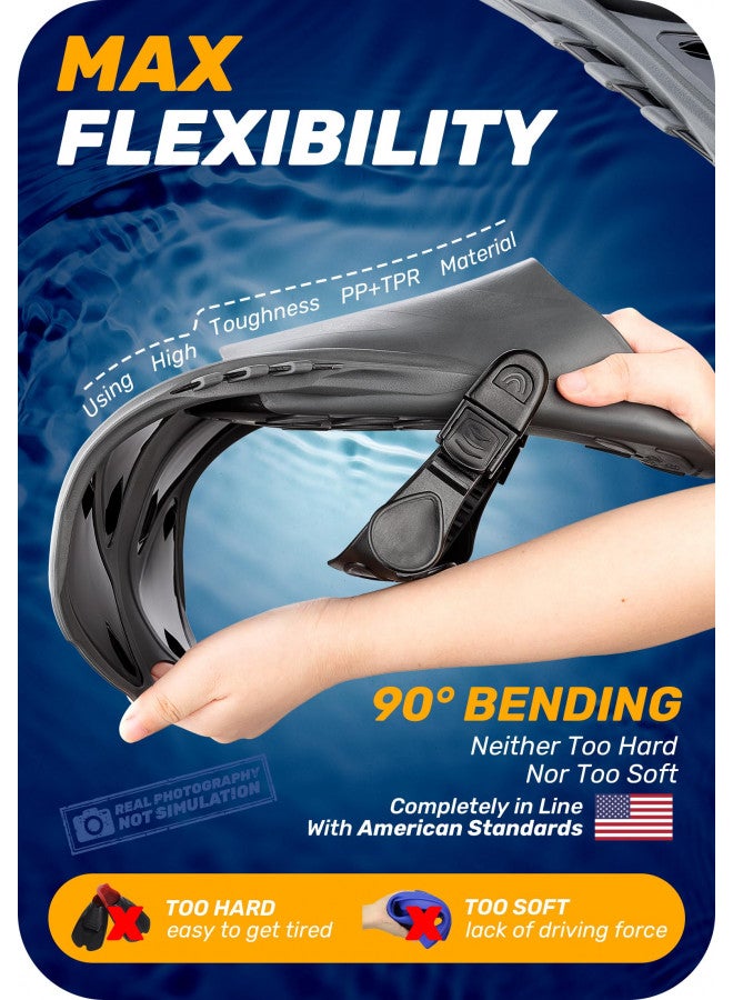 CAPAS Snorkel Fins, Swim Fins Travel Size Short Adjustable for Snorkeling Diving Adult Men Women Kids Open Heel Swimming Flippers - Image 3