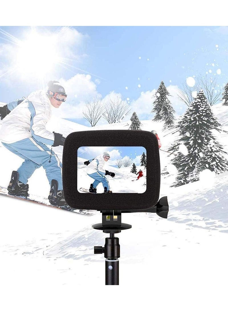 SYOSI Foam Windslayer Housing Case for Hero 10/ 9, Windscreen Windshield Windslayer Cover Muffler Housing Frame Case Compatible for Gopro Hero 10/ 9 (Black 2 Pack) - Image 4