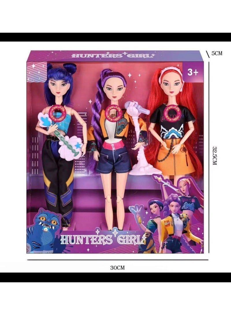 K-pop Fashion Doll Collection Series – 3-Pack Collectible Dolls with Lights and Theme Song Music - Image 4