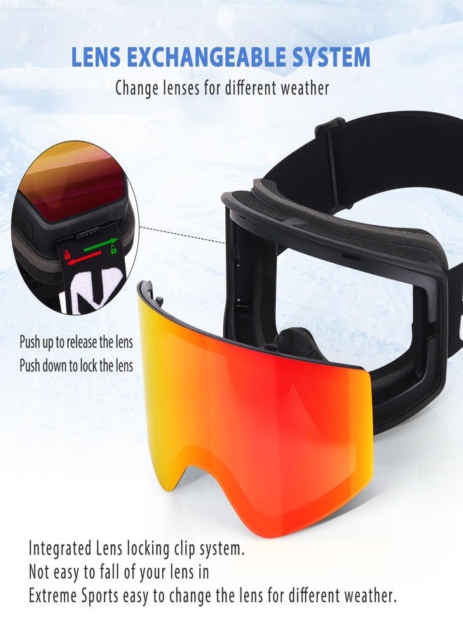 EXP VISION نظارات التزلج/التزلج على الجليد من إكسب فيجن، مناسبة لمرتدي النظارات، للرجال والنساء، للبالغين، نظارات ثلجية، نظارات تزلج مضادة للضباب، حماية من الأشعة فوق البنفسجية، متوافقة مع الخوذة - Image 5