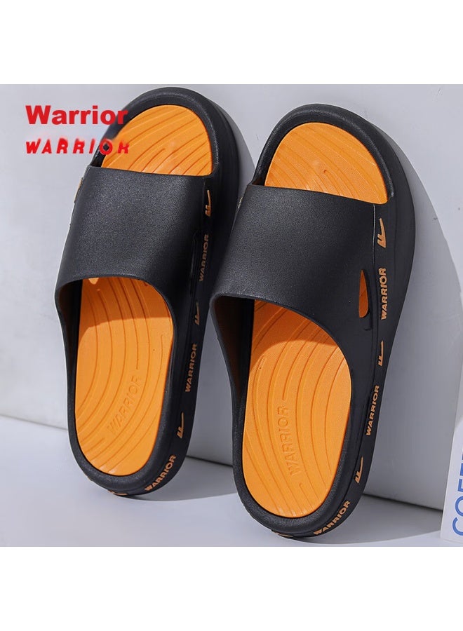 Pull Back Warrior Soft Cushion Thick-soled Men's Sports Indoor And Outdoor Wear-resistant Non-slip Sandals Hl3992 Black And Yellow Size 40-41 - Image 1