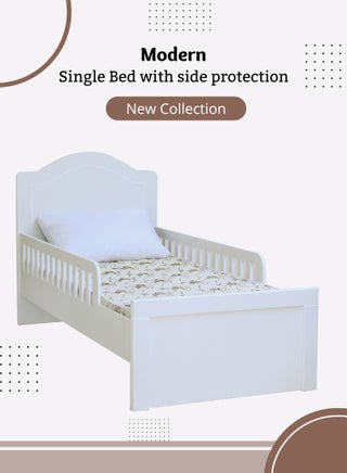 Elegant White 18mm MDF Children's Bed Frame with High Headboard, Side Protection Rails, and Sturdy MDF Construction – Ideal for Toddlers and Young Kids. White (Arfan) - pzsku/Z6EB2A4CF0FE6538F5D91Z/45/_/1737021169/a128500e-85f7-4500-a512-5d1b2152877e