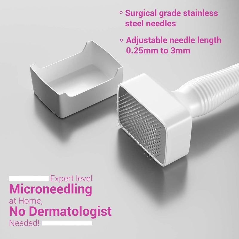 Sotrue Derma Stamp for Hair Growth | Stainless Steel Coated Adjustable Needles 0.25mm to 3mm | 140 Microneedling Stamp for Skin Repair, Face, Hair & Beard Growth | Reduces Acne Scars | Safe & - Image 4