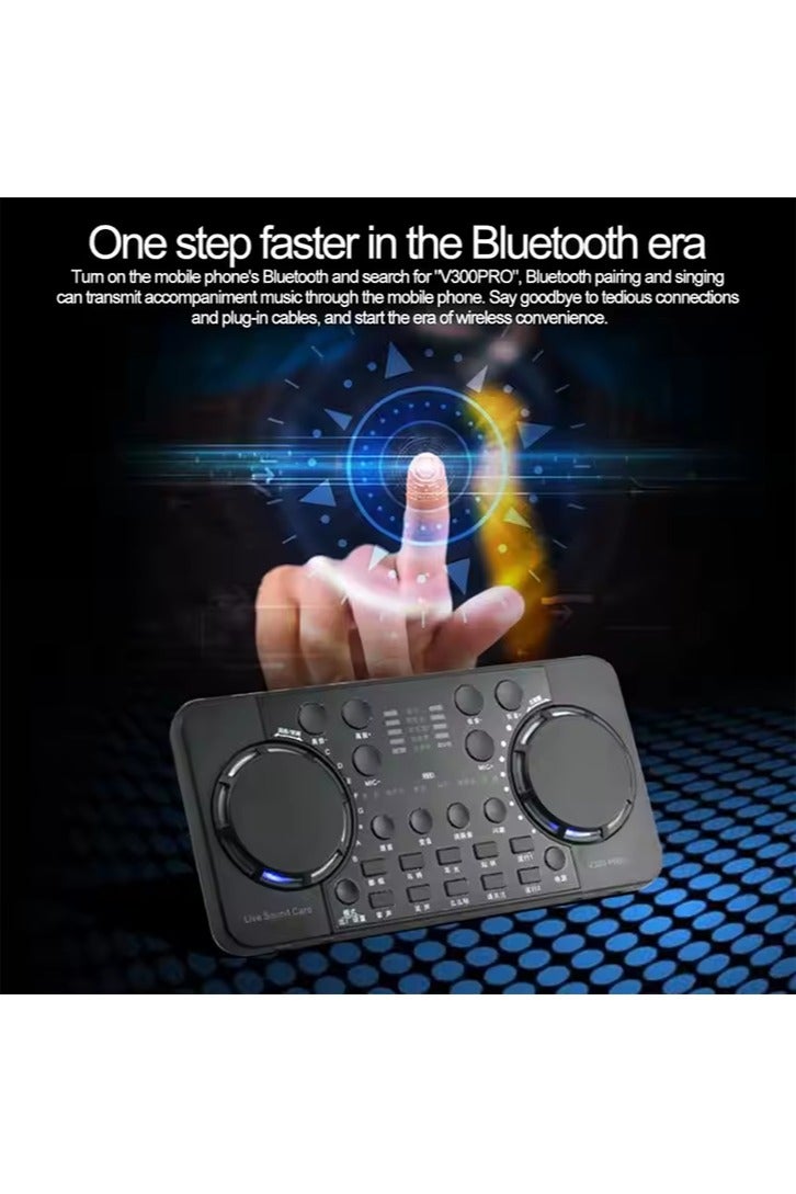 V300 Pro Live Streaming Sound Card 10 Sound Effects 4.0 Audio Interface Mixer For DJ Music Studio Recording Karaoke  - Image 3
