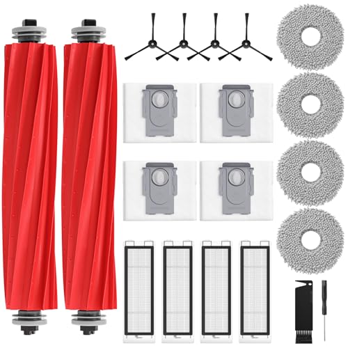 isinlive 20 Pack Replacement Parts for Q Revo Robot Vacuum Cleaner Accessory Replacement Kits 2 Rolling Brushes 4 HEPA Filters 4 Dust Bags 4 Mop Pads 4 Side Brushes - Image 1