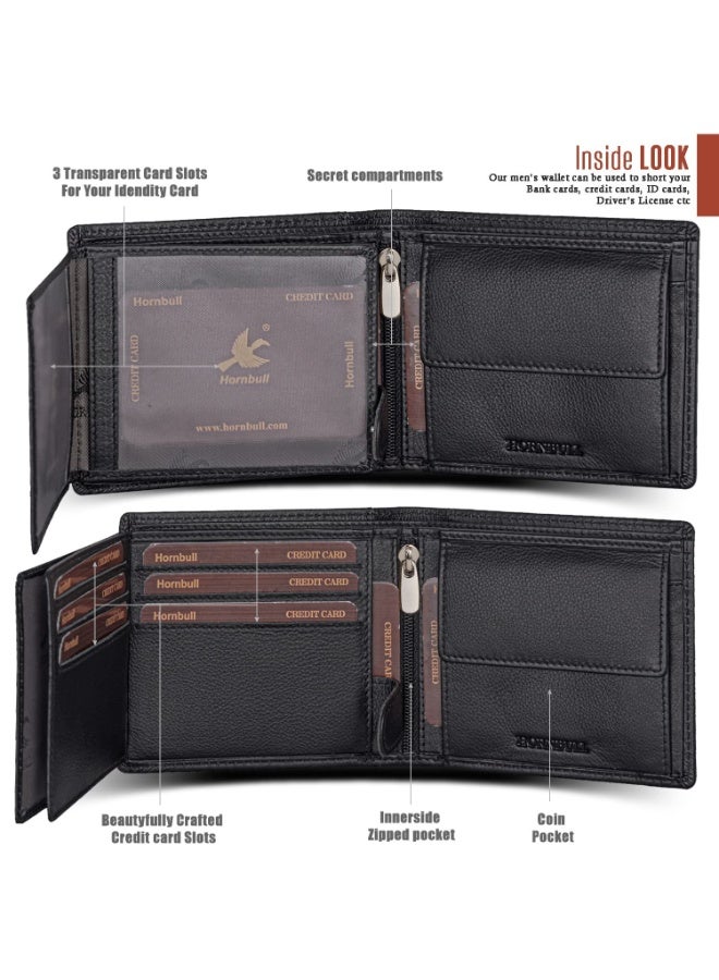 HORNBULL Mens Leather Wallet, Keyring & Pen Combo Gift Set for Men | Valentine's Day Branded Gift Hamper for Men - Image 3