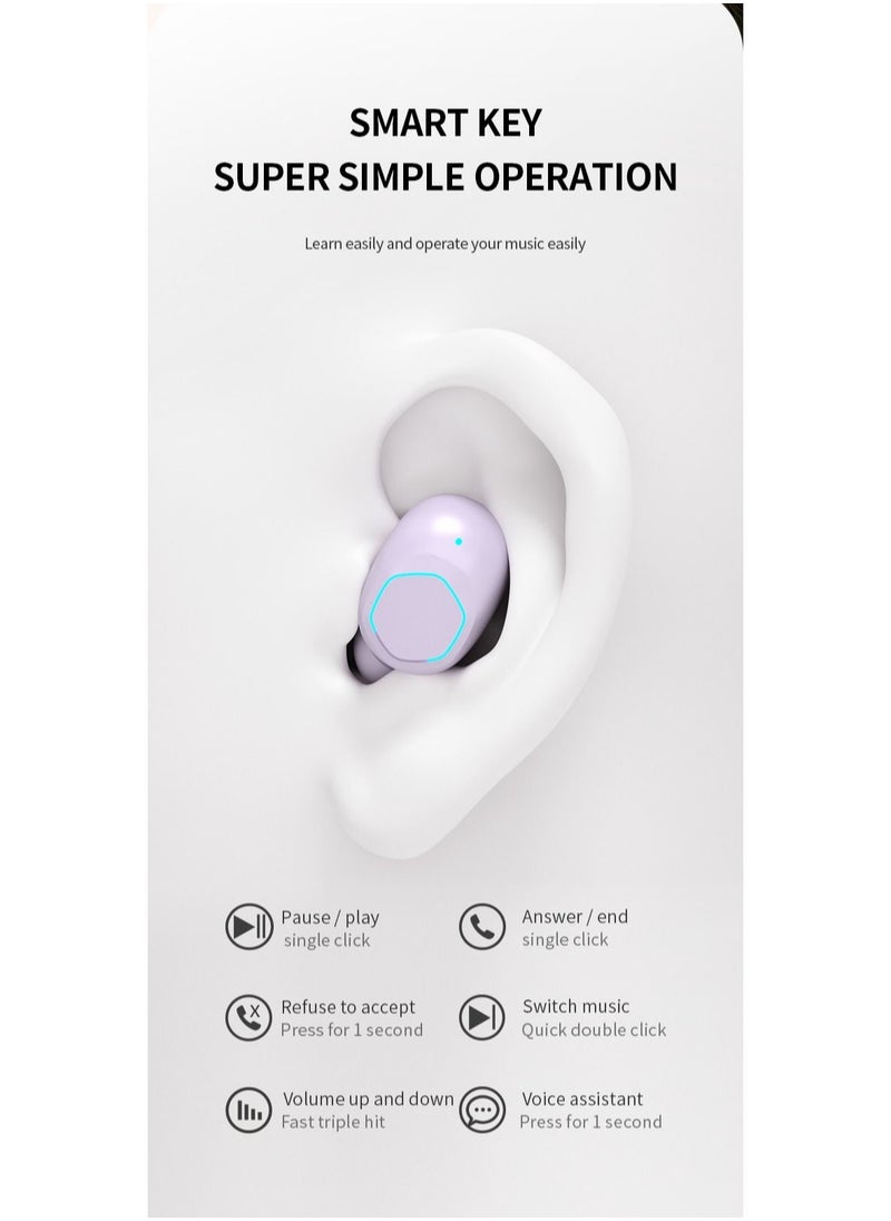 Kolinsky Private Model New M13 Wireless Binaural TWS Mini In-ear Digital Stereo 5.2 Bluetooth Headset(White)