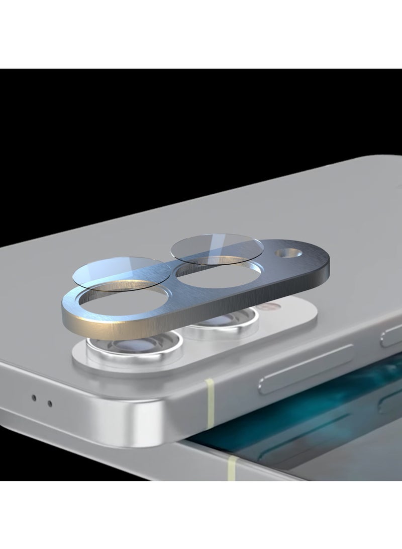 Tempered Glass Cover Camera Lens Protecto for Samsung Galaxy S25 Edge with Metal Ring Protector-Titanium  - Image 2