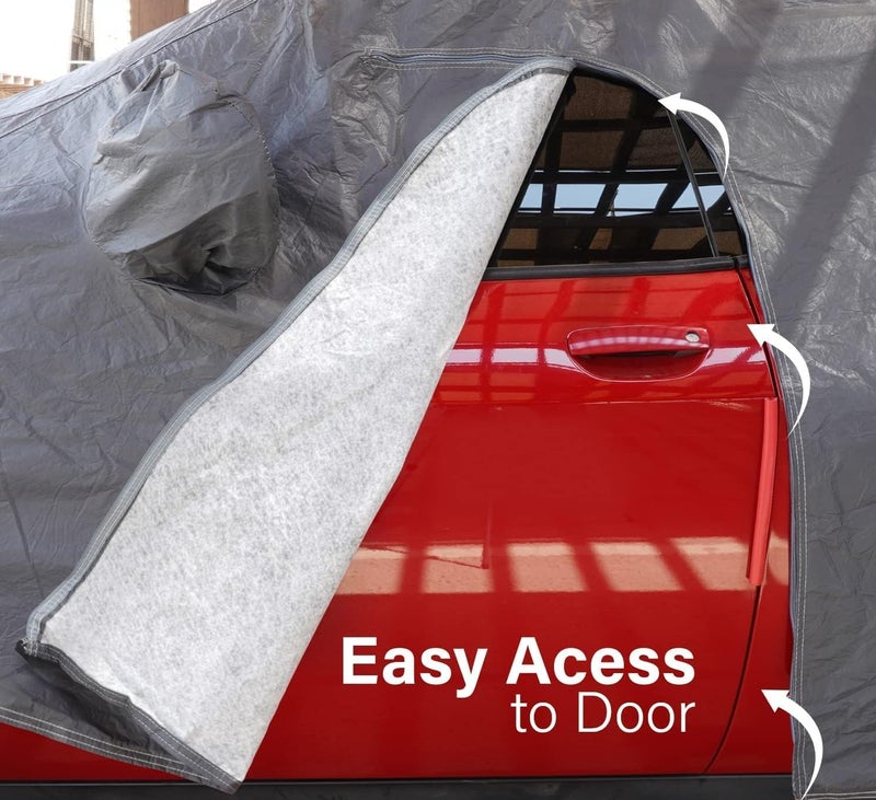 KENCO Car Cover [Toyota Prado] Premium Full Body Cover, Waterproof & UV Protection, PVC with Soft Cotton Backing, Mirror Pockets, Zipper Access, Heavy Duty Stitching - Image 5