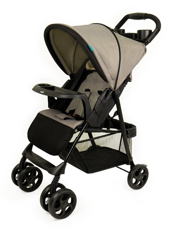 Moon Metro Urban Baby Stroller – One-Hand Fold, Safety Lock, Dual Tray, Adjustable Leg Rest, Multi-Recline, Lightweight And Compact, Suitable 0m+ to 18kg – Grey - Image 1