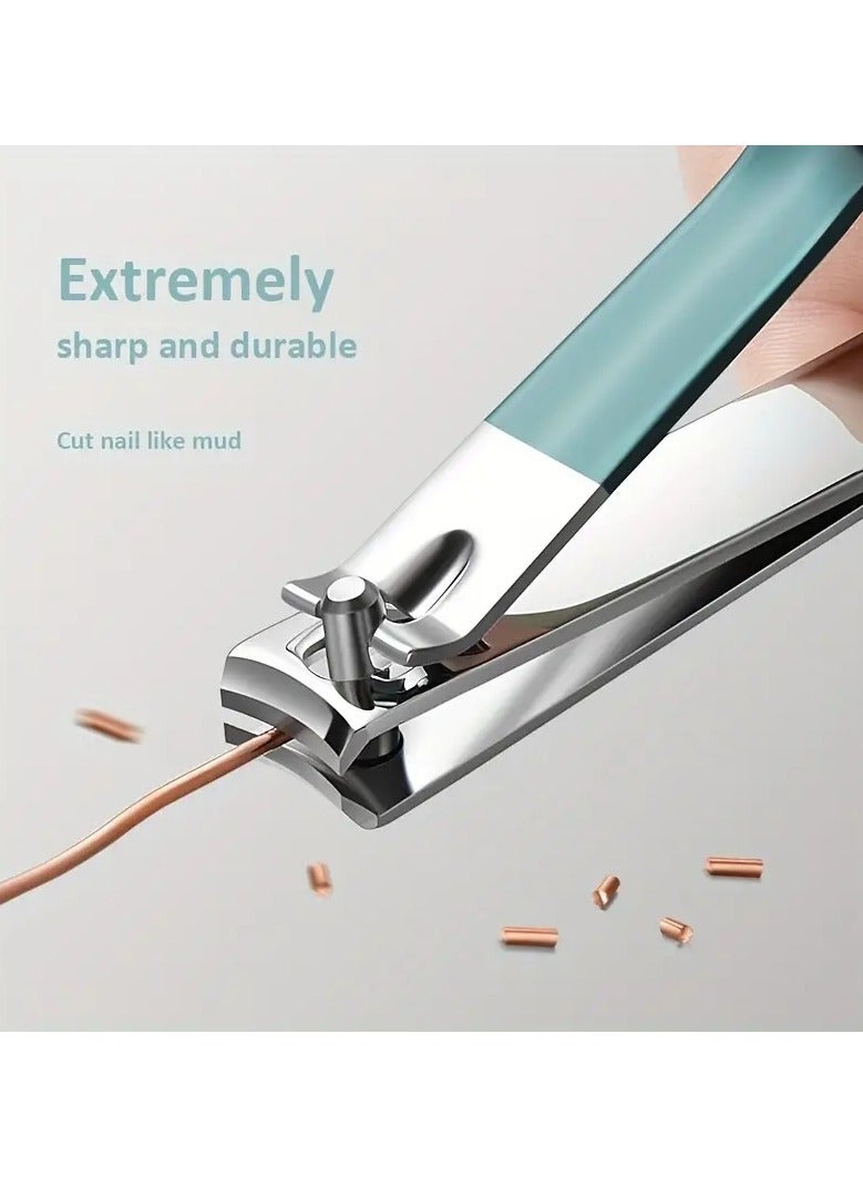 أوريتي مجموعة مانيكير الأظافر وأظافر القدم مقص أدوات العناية بالأظافر مع حقيبة جلدية محمولة، 4 قطع مع ملف الأظافر النانومتر الأخضر - Image 5