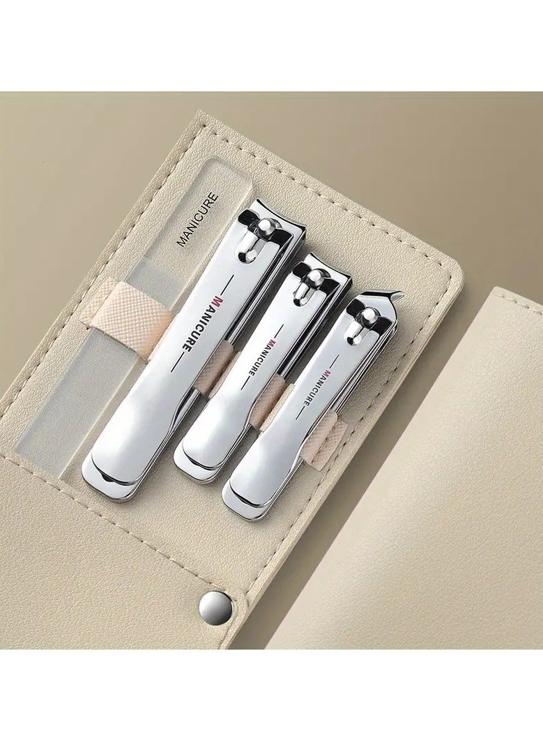 أوريتي مجموعة مانيكير الأظافر وأظافر القدم مقص أدوات العناية بالأظافر مع حقيبة جلدية محمولة، 4 قطع مع ملف الأظافر النانومتر الأخضر - Image 3