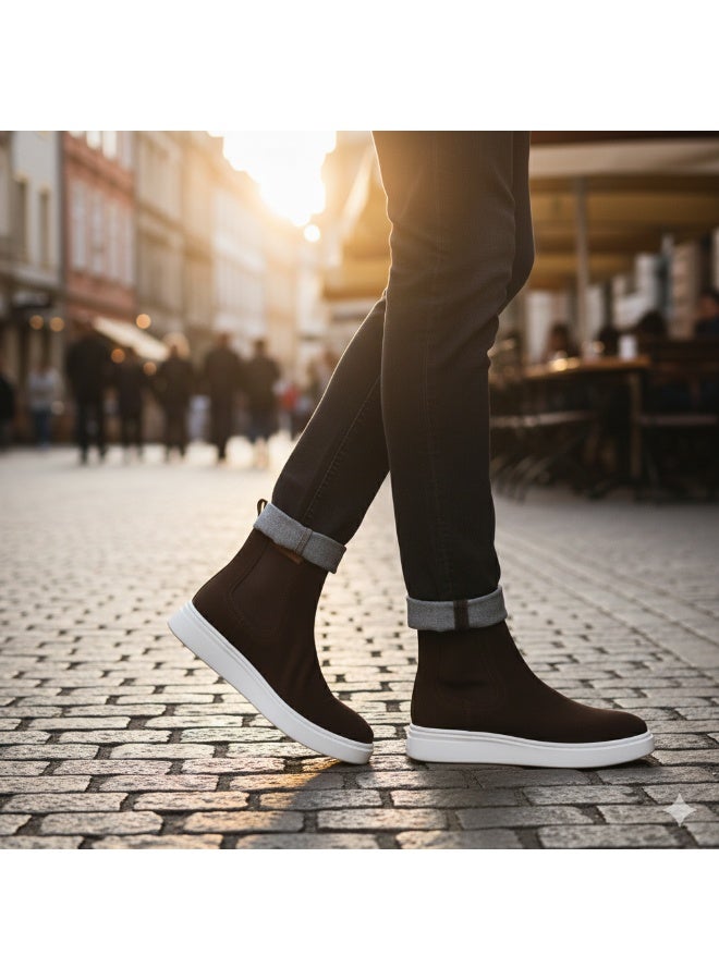 إيتاليانو حذاء رجالى مريح مصنوع من شمواه جلد طبيعى مع نعل رابر تركي - Image 2