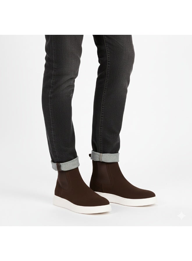 إيتاليانو حذاء رجالى مريح مصنوع من شمواه جلد طبيعى مع نعل رابر تركي - Image 3