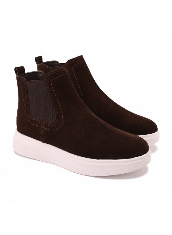 إيتاليانو حذاء رجالى مريح مصنوع من شمواه جلد طبيعى مع نعل رابر تركي - Image 4