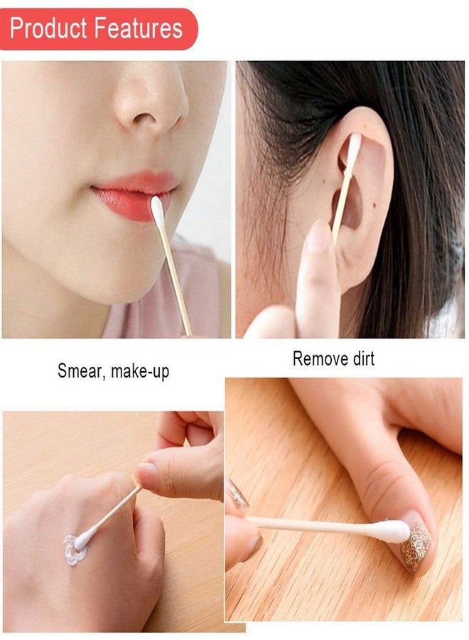RIKWOG Cotton Swabs, 2000 Count Bamboo Sticks Cotton Buds with Wooden Handles For Ears Makeup or Nails Personal Care, One Spiral Tip - Image 4
