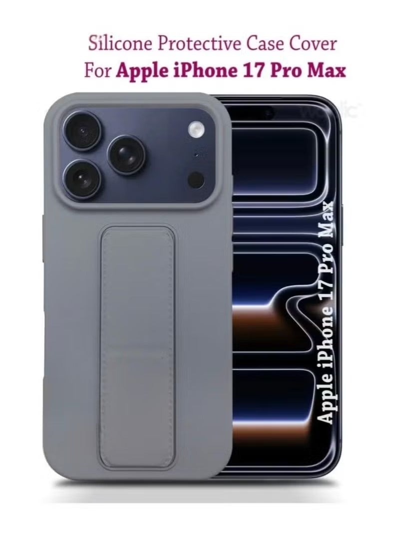 ACLIX Slim & Durable Apple iPhone 17 Pro Max Case Cover with Built-In Magnetic Hand Grip – 3-in-1 Shock-Absorbent Protective Phone Case in Stylish Grey Featuring Secure Handling Grip, Stand Function & Maximum Protection – Perfect Fit for iPhone 17 Pro Max - Image 1